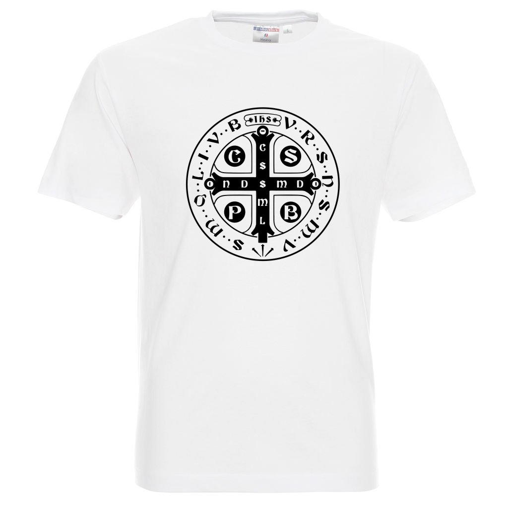 Koszulka chrześcijańska Krzyż św. Benedykta